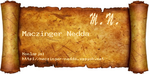 Maczinger Nedda névjegykártya